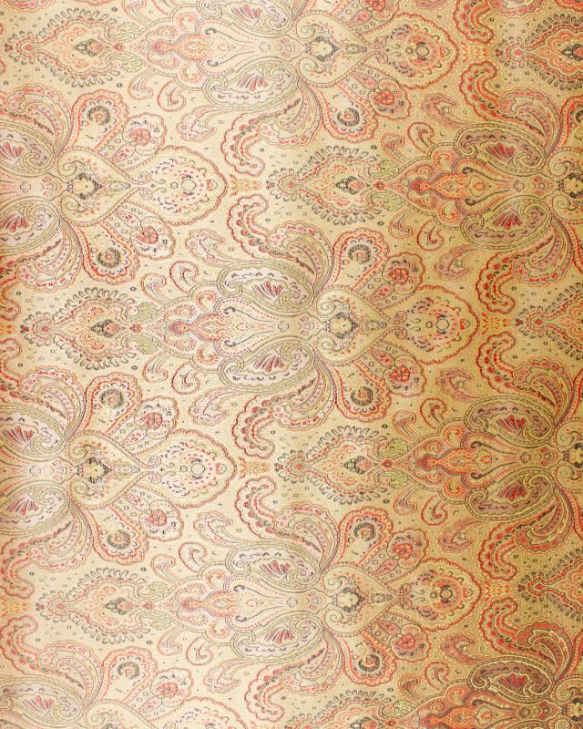 Satin jacquard Indien paisley Doré - Tissushop